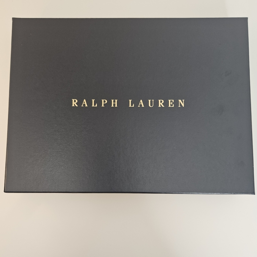 Ralph Lauren empty shirt box navy blue and gold logo